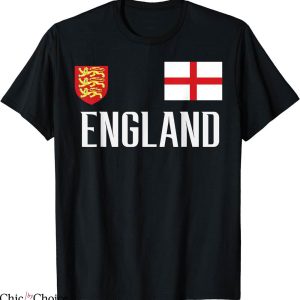 England Football T-Shirt Flag English Soccer Fan Crest