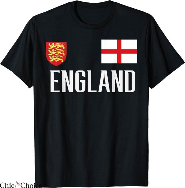 England Football T-Shirt Flag English Soccer Fan Crest