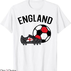 England Football T-Shirt Flag Soccer Ball Shoes Fan