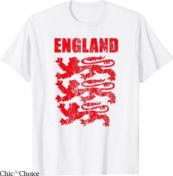 England Football T-Shirt Retro Vintage Crest Soccer Team