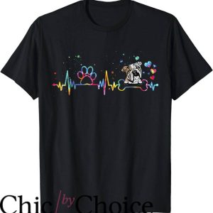English Bulldogs T-Shirt English Bulldog Heartbeat