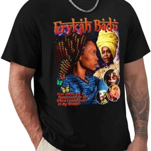 Erykah Badu T-Shirt Hip Hop Vintage Loose T-Shirt Music