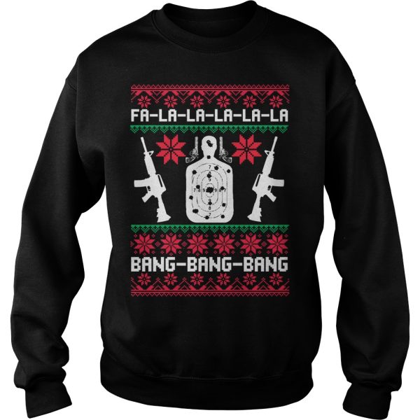 Fa la la la la Bang Bang Bang AR-15 Gun Christmas ugly sweater