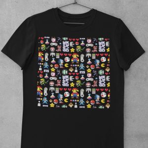 Fiorentina Nintendo T-Shirt Retro Gaming NES Sega Sonic