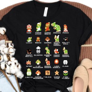Fiorentina Nintendo T-Shirt Super Mario 8-Bit Pixel Icons