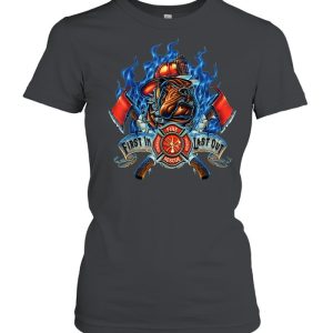 First in Courage Last out Honor Firefighter Dog shirt