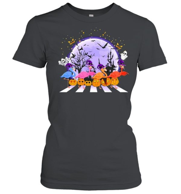 Flamingo Witch Abbey Road Happy Halloween 2021 Shirt