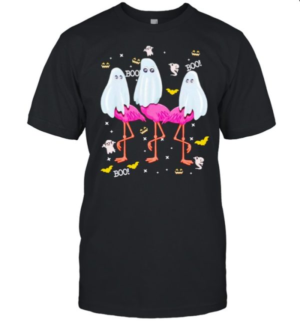 Flamingo boo Halloween party shirt