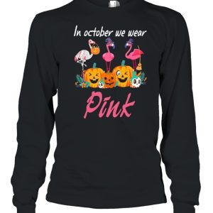 Flamingos In October We Wear Pink Halloween shirt 2 Flamingos In October We Wear Pink Halloween shirt 3