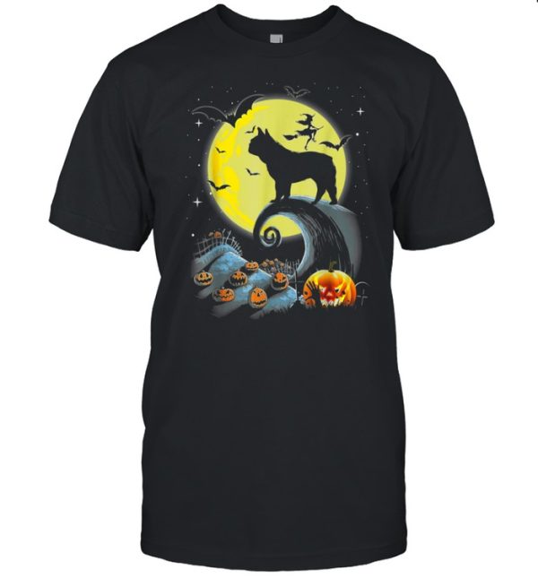 French Bulldog Dog And Moon Halloween Costume shirt