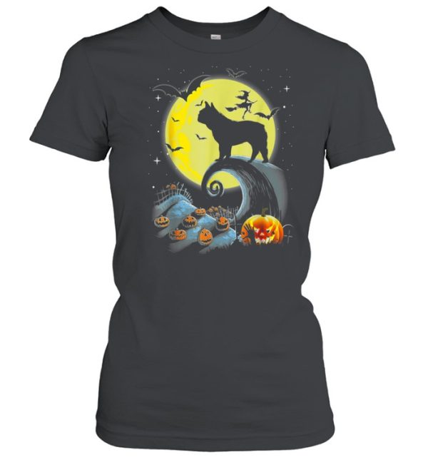 French Bulldog Dog And Moon Halloween Costume shirt