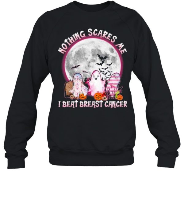 Ghosts nothing scares me I beat breast cancer Halloween shirt