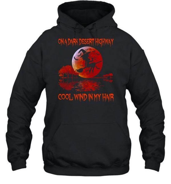 Girl Wine On A Dark Desert Highway Cool Wind In My Hair Halloween Sunset T-shirt