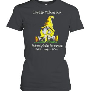 Gnome I Wear Yellow For Endometriosis Awareness Faith Hope Love shirt