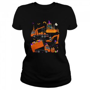 Halloween Crane Truck Construction Pumpkin Toddler shirt
