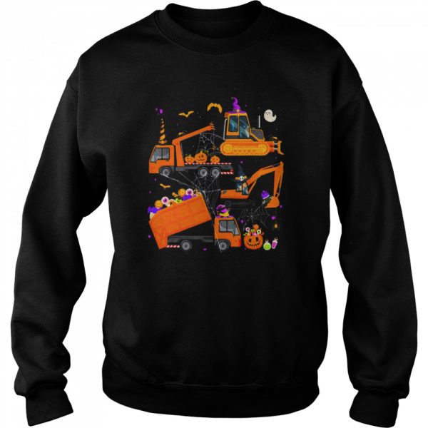 Halloween Crane Truck Construction Pumpkin Toddler shirt