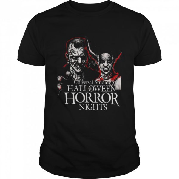 Halloween Horror Nights Frankenstein &amp Bride Of Frankenstein Horror Movie Universal Monsters shirt