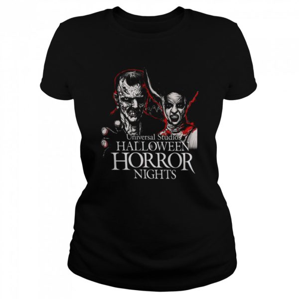 Halloween Horror Nights Frankenstein &amp Bride Of Frankenstein Horror Movie Universal Monsters shirt