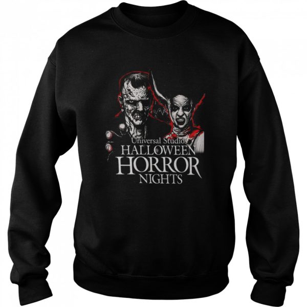 Halloween Horror Nights Frankenstein &amp Bride Of Frankenstein Horror Movie Universal Monsters shirt