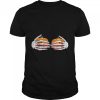 Halloween skeleton hands hold two pumpkins T-Shirt B0BHJCD6CN