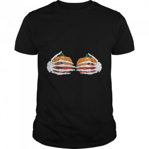 Halloween skeleton hands hold two pumpkins T-Shirt B0BHJCD6CN Halloween skeleton hands hold two pumpkins T-Shirt B0BHJCD6CN