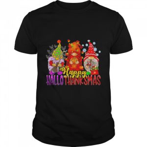 Happy Hallothanksmas Gnomes Lover Halloween Thanksgiving T-Shirt B0BHJHQ4NZ