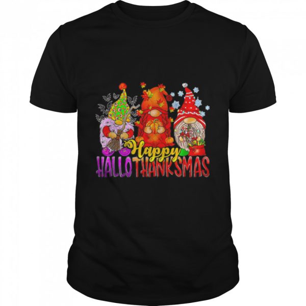 Happy Hallothanksmas Gnomes Lover Halloween Thanksgiving T-Shirt B0BHJHQ4NZ