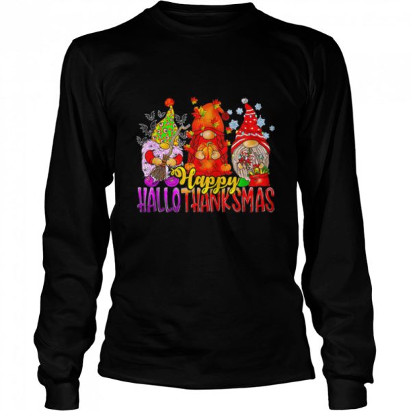 Happy Hallothanksmas Gnomes Lover Halloween Thanksgiving T-Shirt B0BHJHQ4NZ