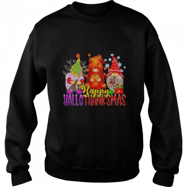 Happy Hallothanksmas Gnomes Lover Halloween Thanksgiving T-Shirt B0BHJHQ4NZ