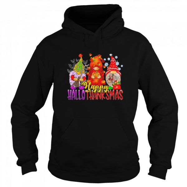 Happy Hallothanksmas Gnomes Lover Halloween Thanksgiving T-Shirt B0BHJHQ4NZ