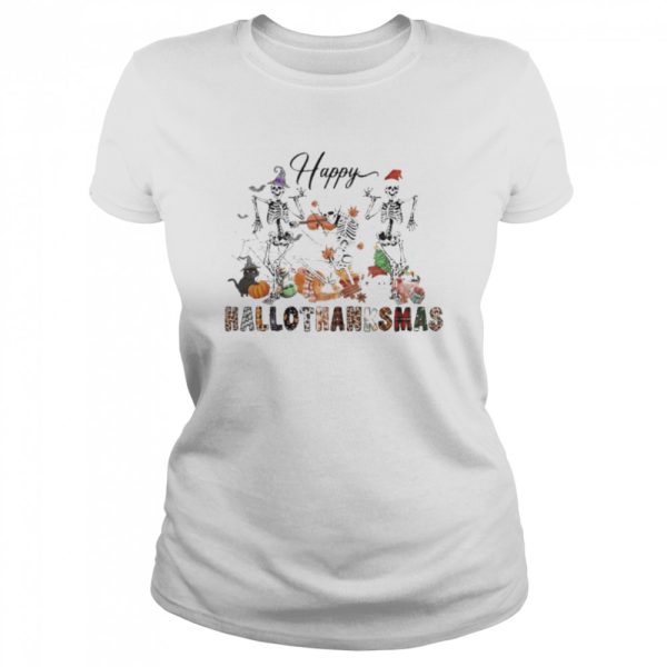 Happy Hallothanksmas Skeleton Happy Halloween 2022 T-Shirt