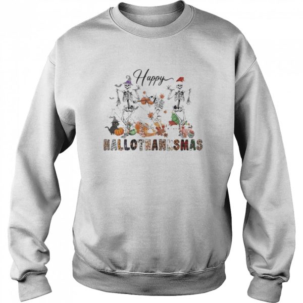 Happy Hallothanksmas Skeleton Happy Halloween 2022 T-Shirt