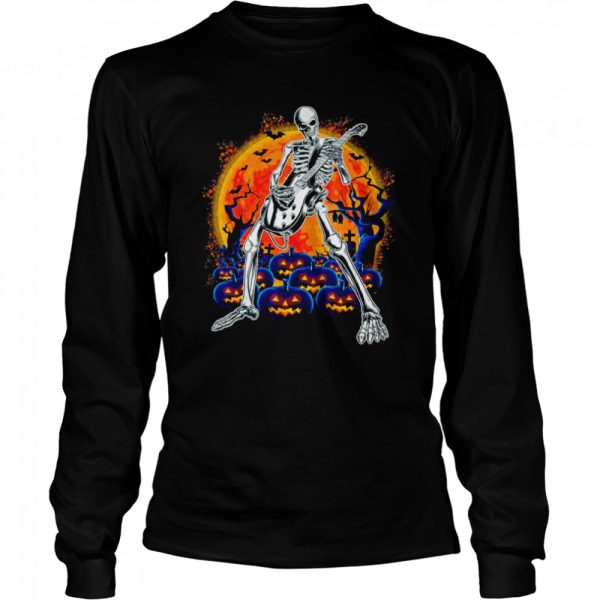 Happy Skeleton Guitar Spooky Halloween Rock Band Concert t-shirt