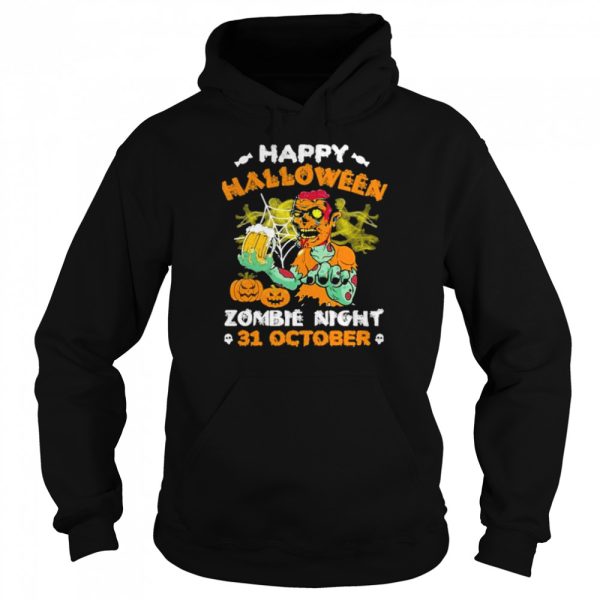 Happy halloween zombie night 31 october shirt