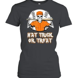 Hat Trick or Treat Skeleton Baseball Halloween Costume shirt