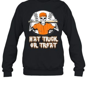 Hat Trick or Treat Skeleton Baseball Halloween Costume shirt 4