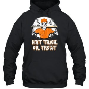 Hat Trick or Treat Skeleton Baseball Halloween Costume shirt 5