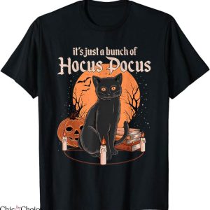 Hocus Pocus T-Shirt Retro Halloween Black Cat Tee Halloween