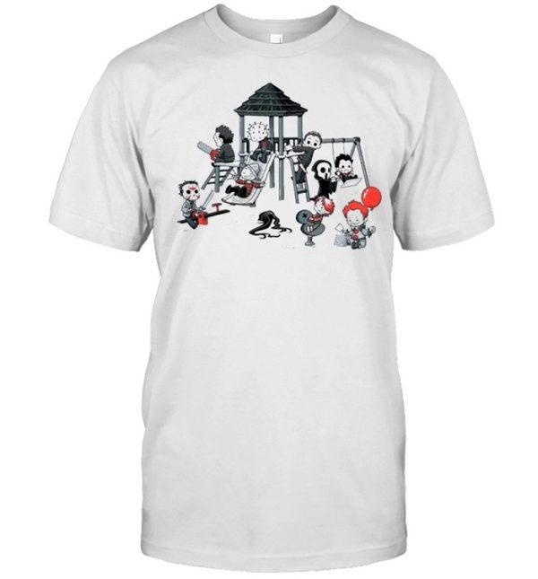 Horror Movie Chibi Friends Horror Park Playing Happy Halloween shirt