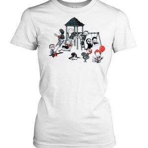 Horror Movie Chibi Friends Horror Park Playing Happy Halloween shirt 1 Horror Movie Chibi Friends Horror Park Playing Happy Halloween shirt 2