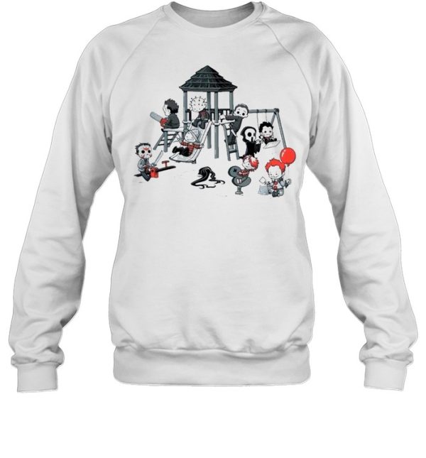 Horror Movie Chibi Friends Horror Park Playing Happy Halloween shirt