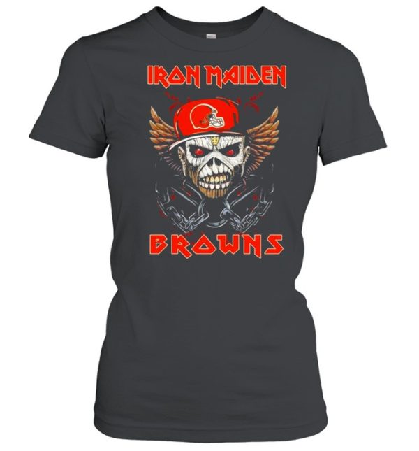 Hot Iron Maiden Skull Cleveland Browns Shirt