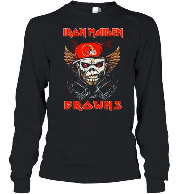 Hot Iron Maiden Skull Cleveland Browns Shirt