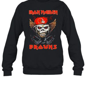 Hot Iron Maiden Skull Cleveland Browns Shirt 3 Hot Iron Maiden Skull Cleveland Browns Shirt 4