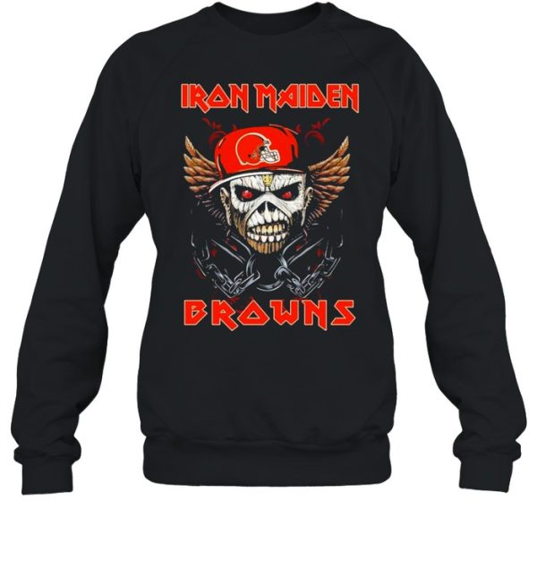 Hot Iron Maiden Skull Cleveland Browns Shirt