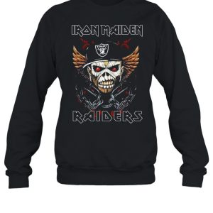 Hot Iron Maiden Skull Oakland Raiders Shirt 3 Hot Iron Maiden Skull Oakland Raiders Shirt 4