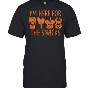 I’m Here For The Snacks Disney Jack Skeleton and Witch Halloween shirt