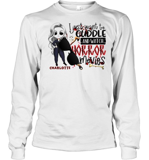 I Just Want To Cuddle And Watch Horror Movies Halloween T-shirt