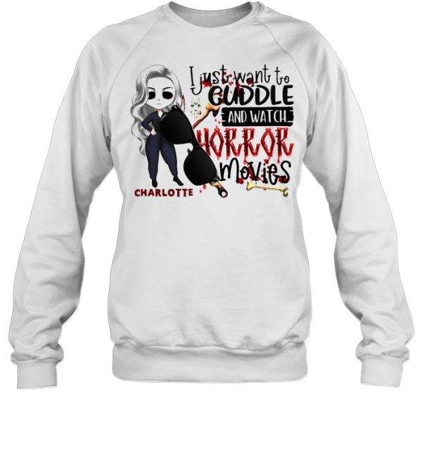 I Just Want To Cuddle And Watch Horror Movies Halloween T-shirt