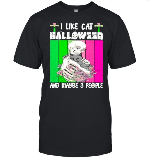 I Like Cat Halloween And Maybe 3 People Vintage Shirt